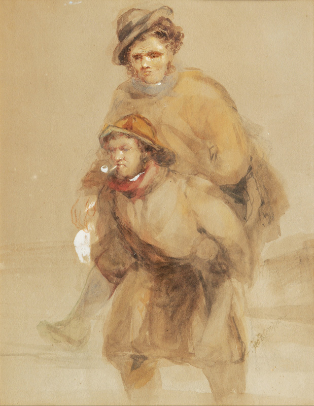 A Fisherman carrying his Wife