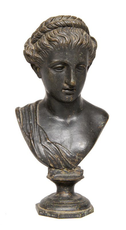 Kleine, klassische Bronze-Büste "Aphrodite"