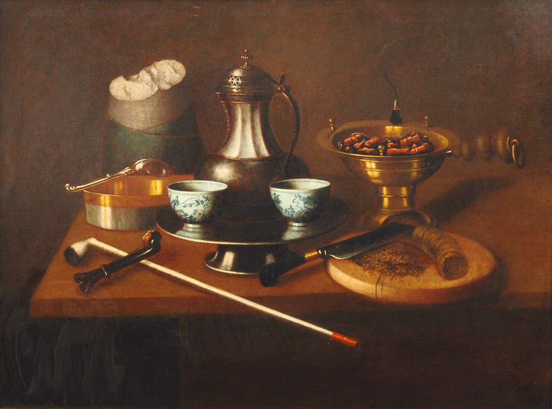 Still Life with Tea Service and Smoking Utensils