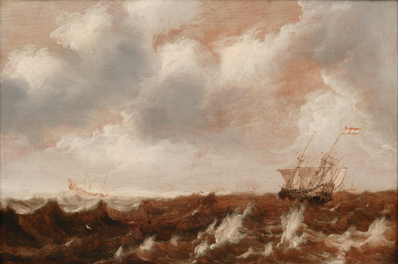 Dutch Ships in stormy Sea