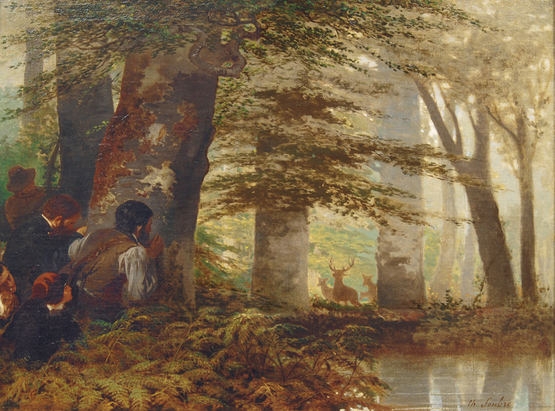 Charles Soubre - Hunters and Stags Hunters and Stags