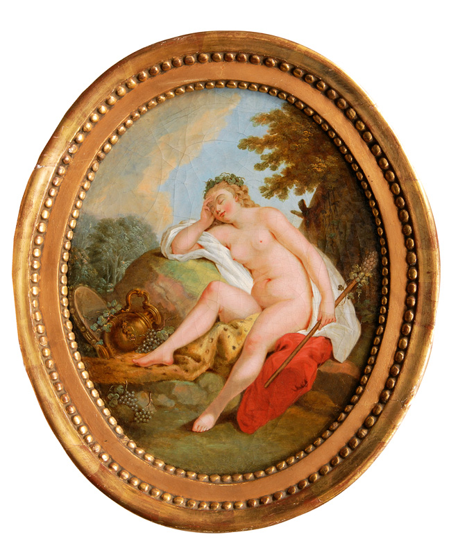 Pair of Paintings: The Toilet of Venus and a Sleeping Bacchante