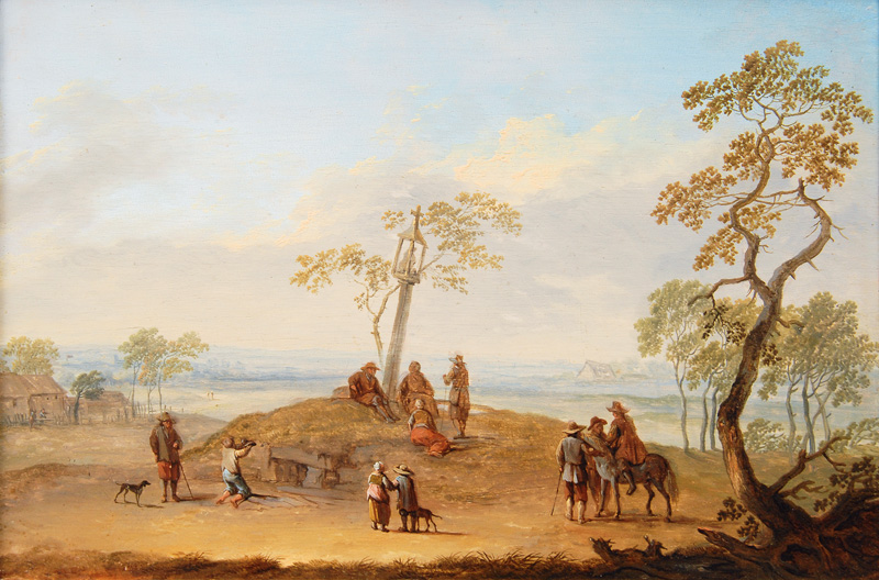 Franz de Paula Ferg - Travellers in an extensive Landscape Travellers in an extensive Landscape