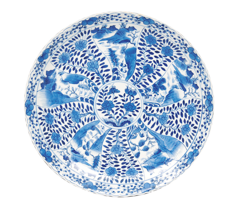 A plate with landscape decoration