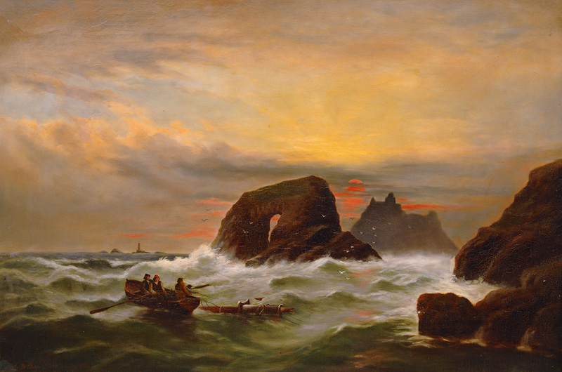 Englischer Marinemaler, tätig 2. Hälfte 19. Jh. - Companion Pieces: St. Michaels Mount and Lands End in Cornwall Companion Pieces: St. Michaels Mount and Lands End in Cornwall