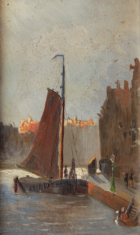 Schiff in einer Amsterdamer Gracht