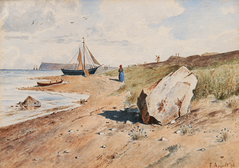 F. Appelt, Landschaftsmaler tätig Ende 19. Jh. - Companion Pieces: Fishermen on the Shore of Amrum Companion Pieces: Fishermen on the Shore of Amrum