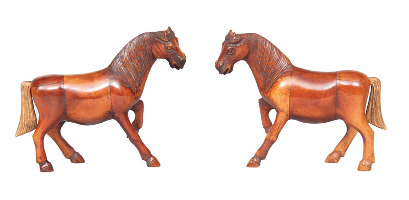 A pair of horse figures