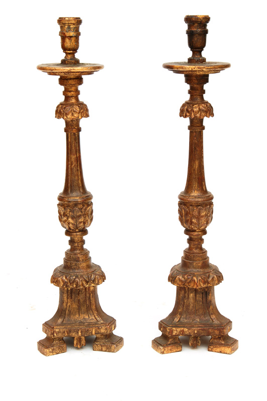 A pair of altar candlesticks