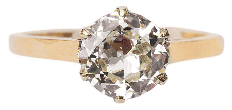 An Art-Nouveau solitaire diamond ring