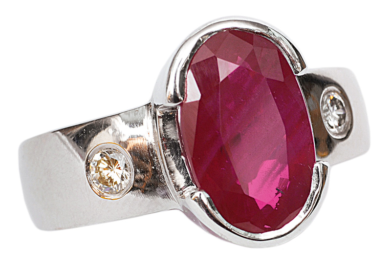 A ruby diamond ring