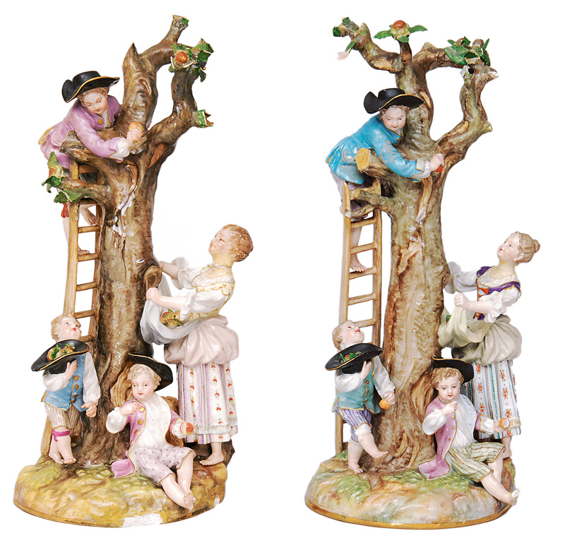 A pair of figures "Apple picking"