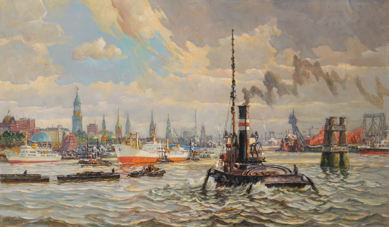 Marco Walter Varutti-Klefenhausen - Hamburger Hafen mit Landungsbrücken Hamburger Hafen mit Landungsbrücken