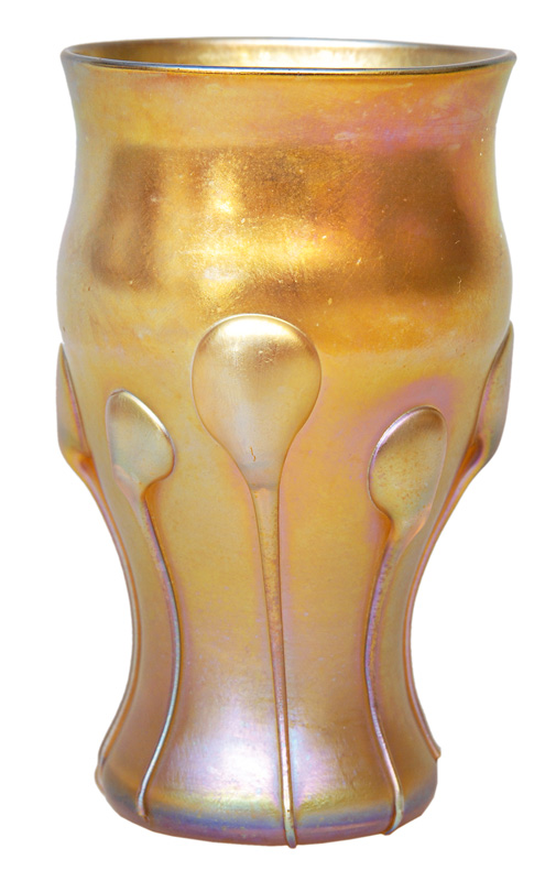 Louis Comfort Tiffany, Tiffany Studios - A small vase with pimples decor A small vase with pimples decor