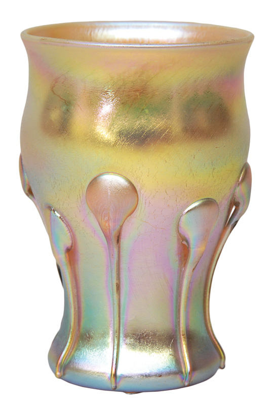 Louis Comfort Tiffany, Tiffany Studios - A small vase with pimples decor A small vase with pimples decor