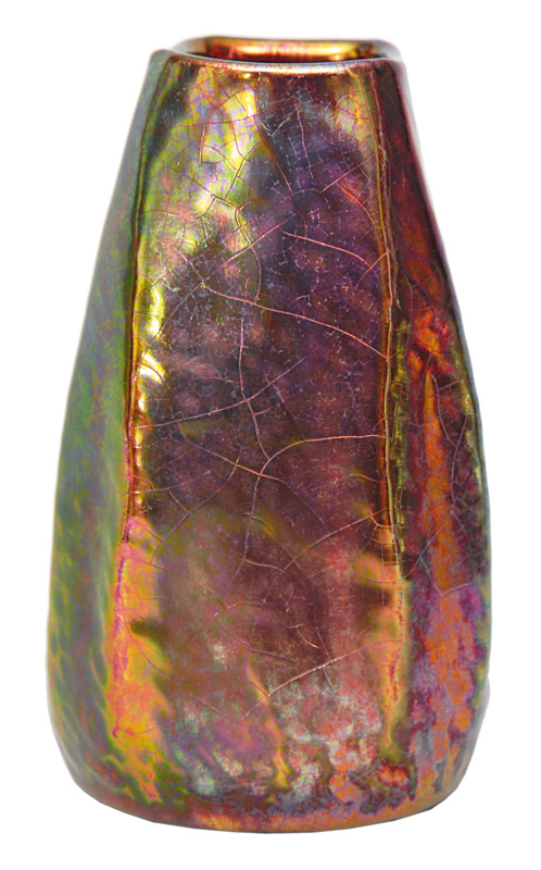 A small vase with lustred glaze