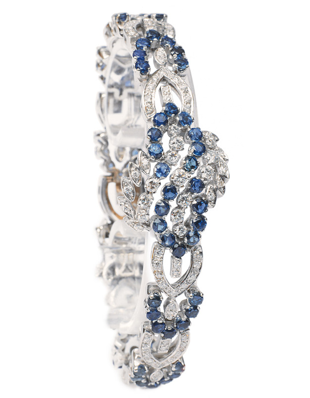 An elegant sapphire diamond bracelet