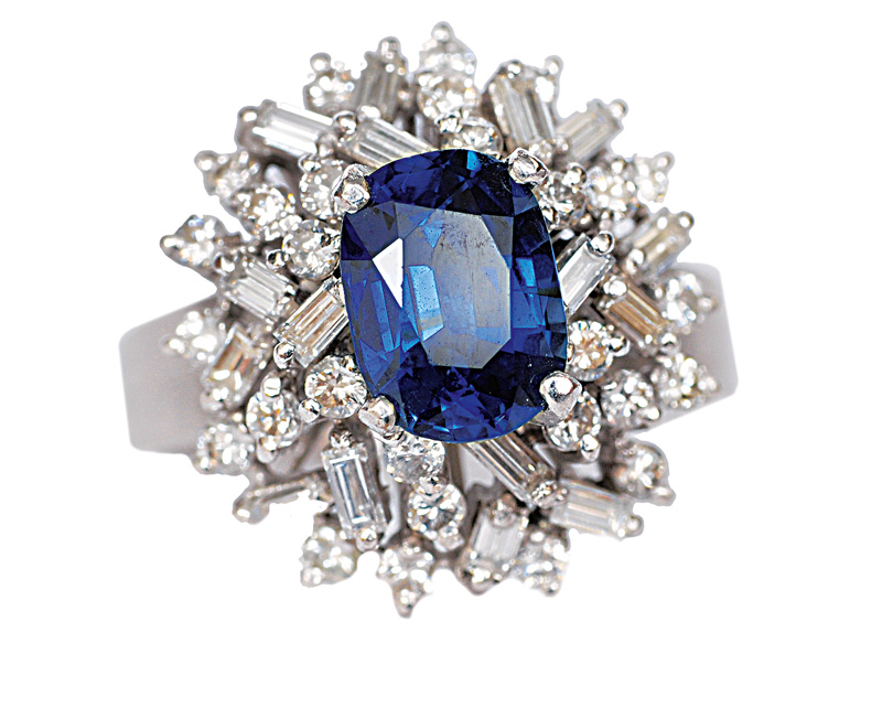 A sapphire diamond ring