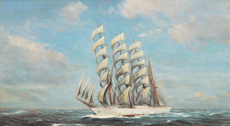 Die Herzogin Cecilie unter vollen Segeln