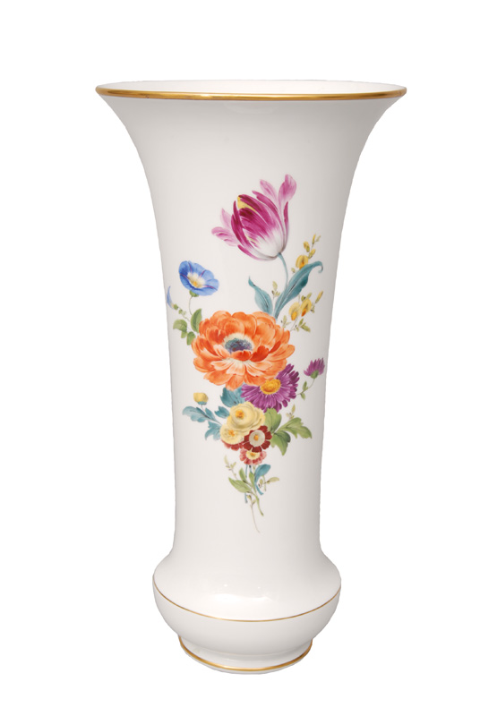 A tall vase with flower painting