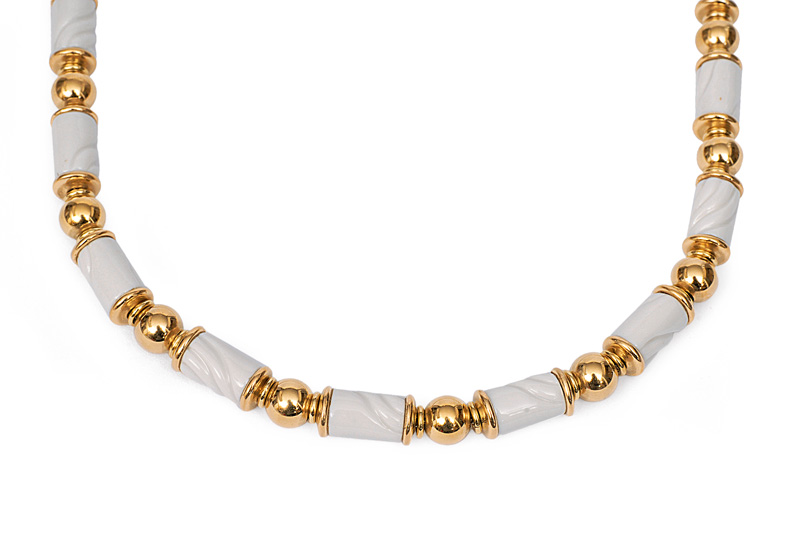 Gold-Collier mit Porzellan-Kettengliedern von Bulgari