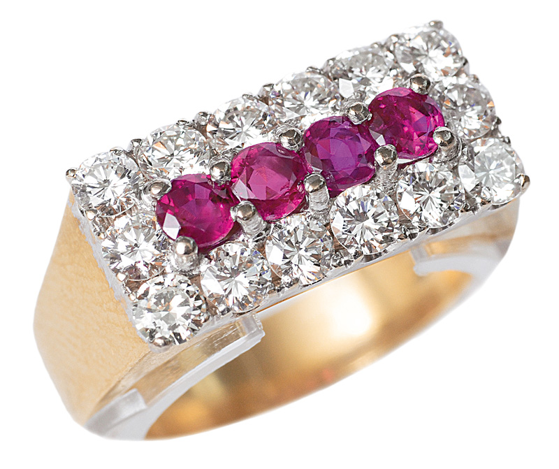 A ruby diamond ring