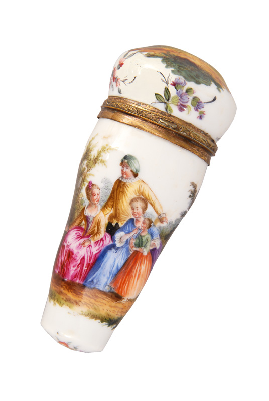 A needle case with Watteau scenes