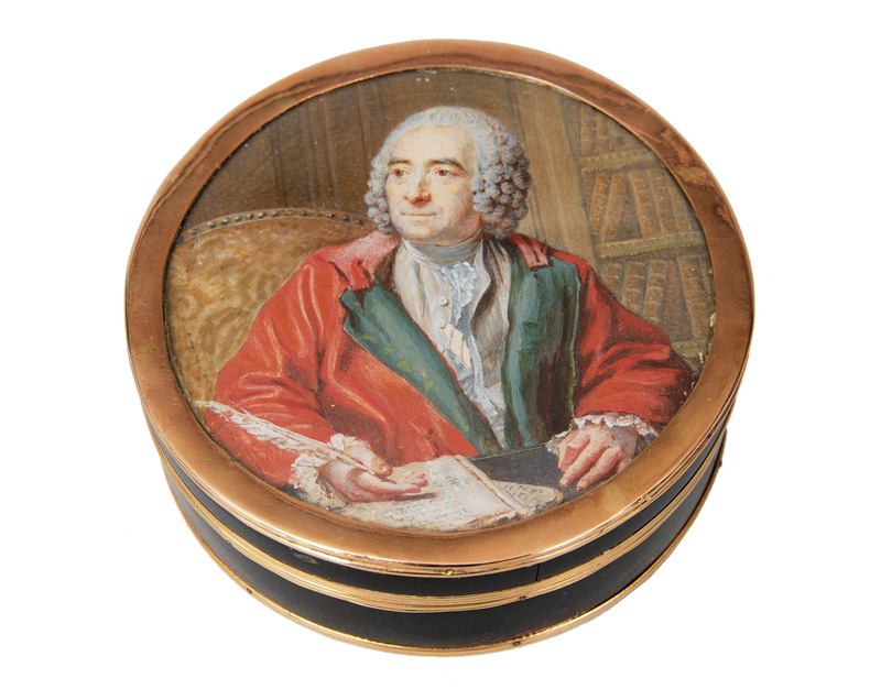 A Vernis Martin box with Rousseau portrait