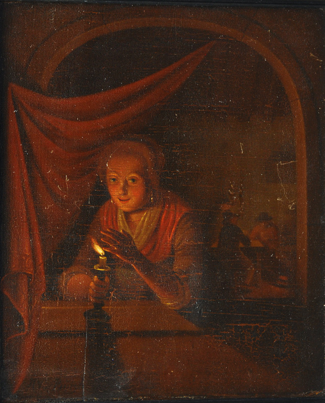 Junge Frau mit Kerze