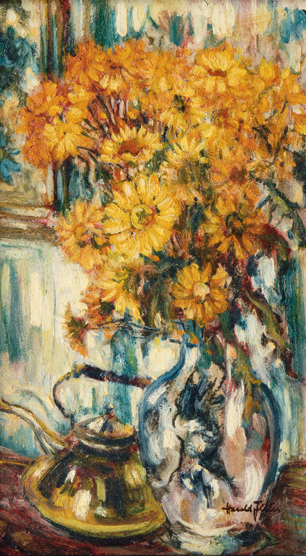 Flower Still Life with Kettle