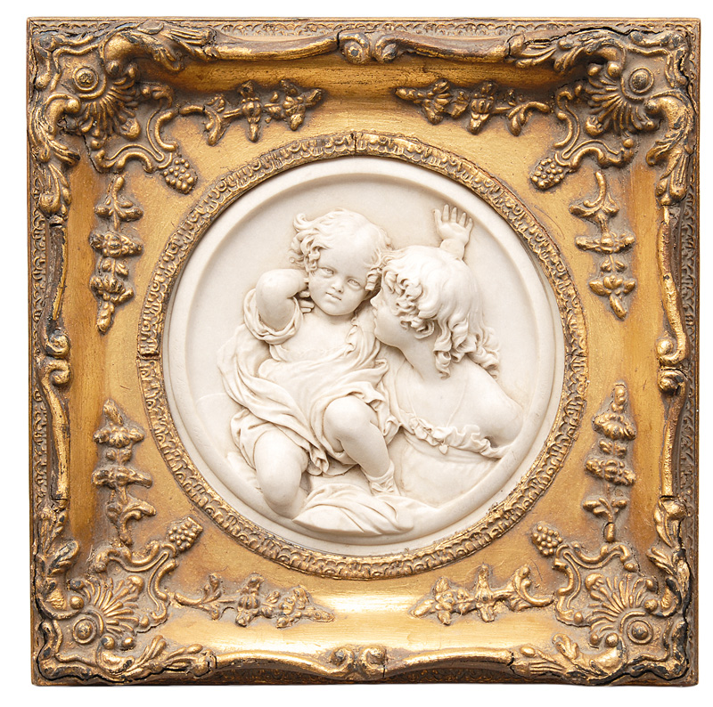 A relief "Two embrassed children"