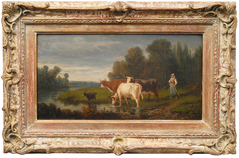 Shepherdess with her Flock by the River