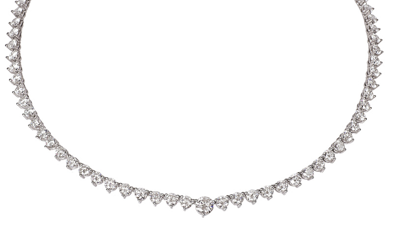 A high carat, fine-white diamond necklace