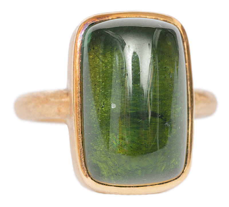 A large, modern tourmaline ring