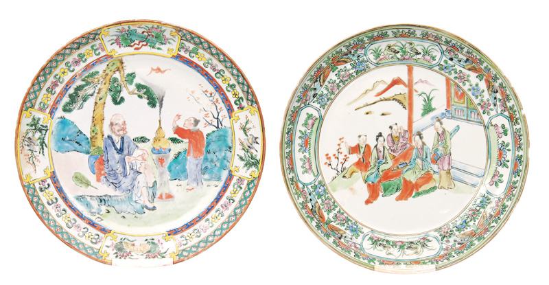 Two Famille-Rose plates