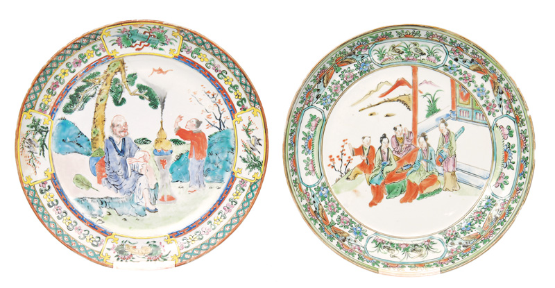 Two Famille-Rose plates Two Famille-Rose plates