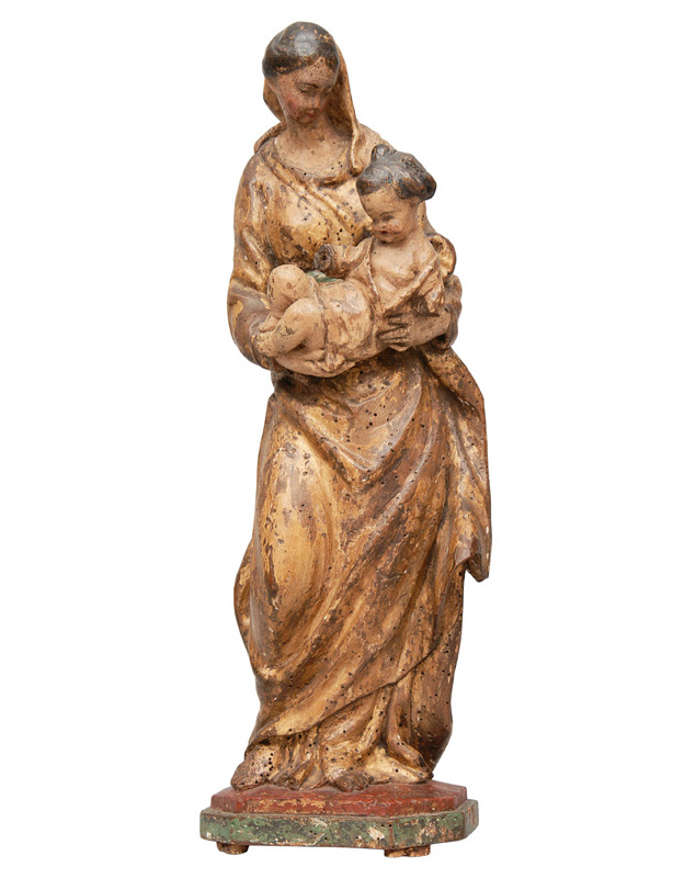 A wood sculpture "Madonna with child"