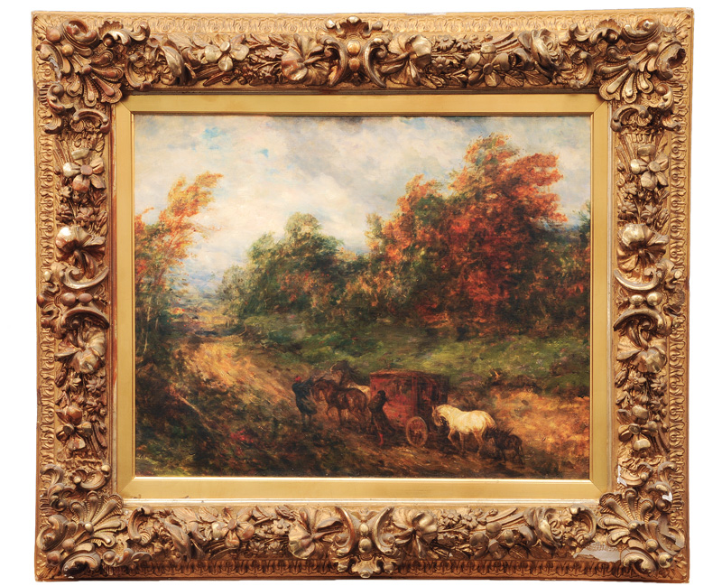 Gustav Eggena - Kutsche im Hohlweg Kutsche im Hohlweg