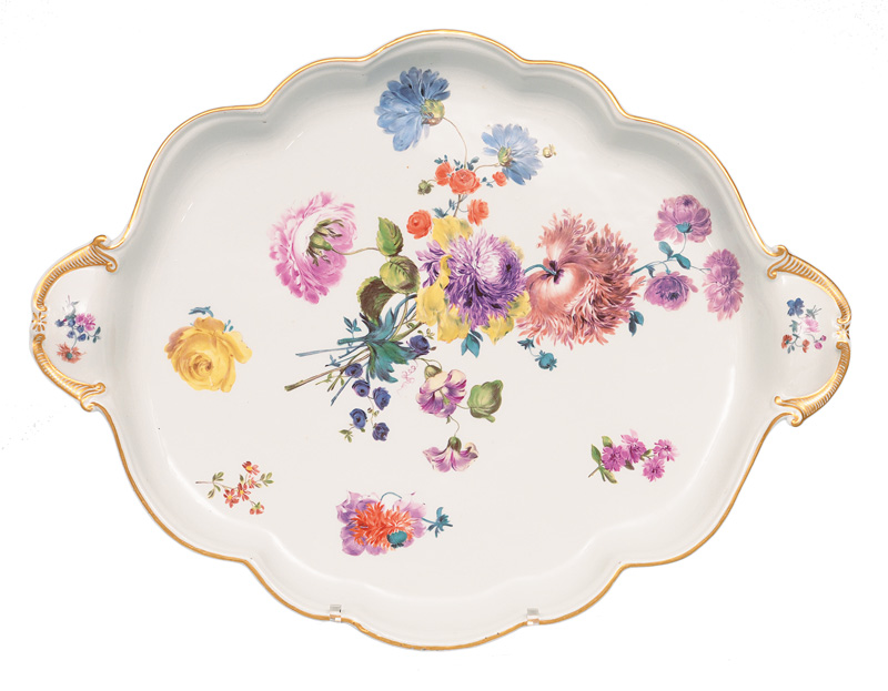 A tray with flower painting