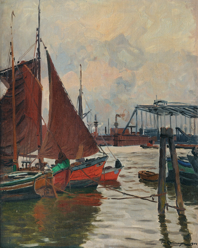 Sailing Boats in the Port of Hamburg