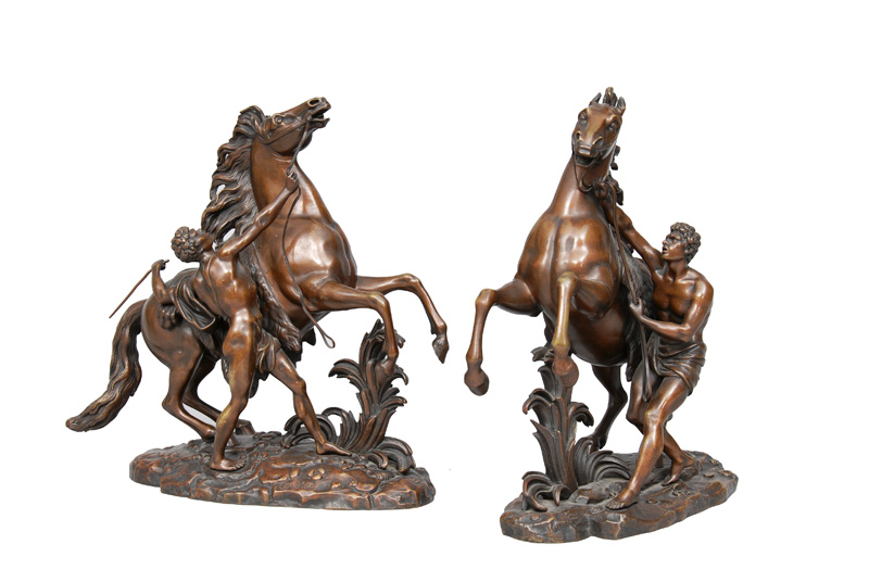 Paar Bronze-Figuren "Rossbändiger"