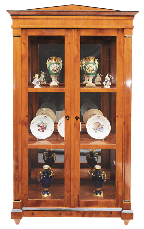 An elegant Biedermeier glass cabinet