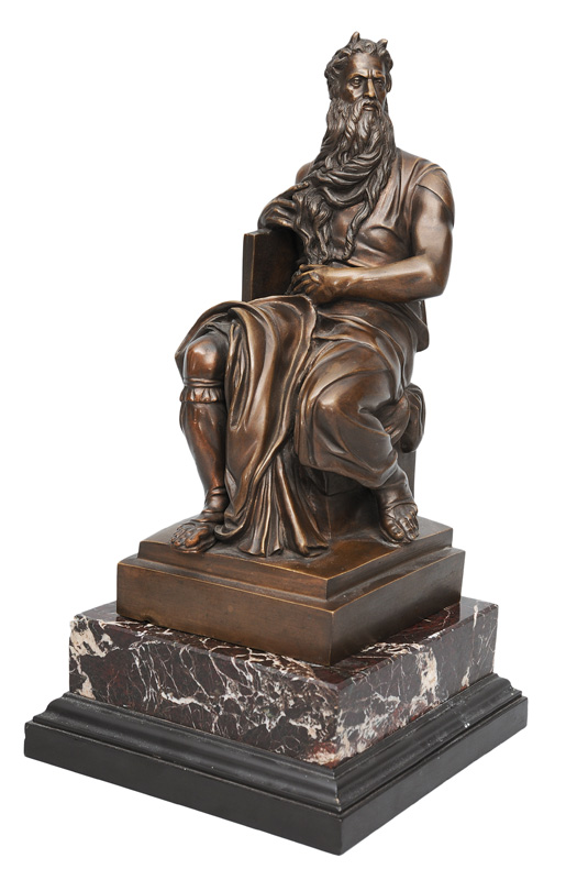 A bronze figure "Moses" after Michelangelo