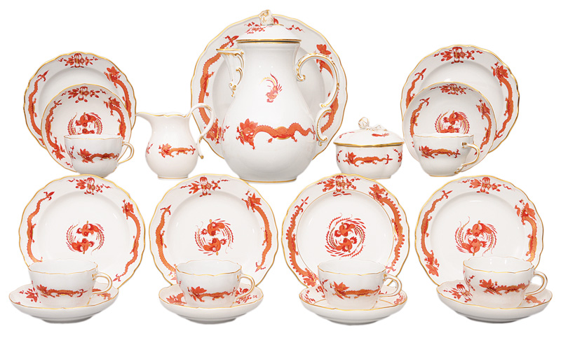 A coffee service "Red dragon" for 6 persons