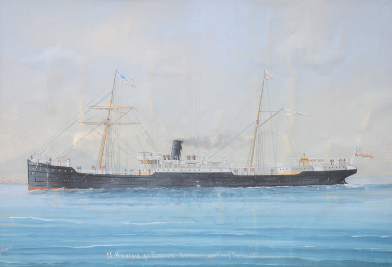 The SS Hispania of Glasgow entering the Bay of Naples