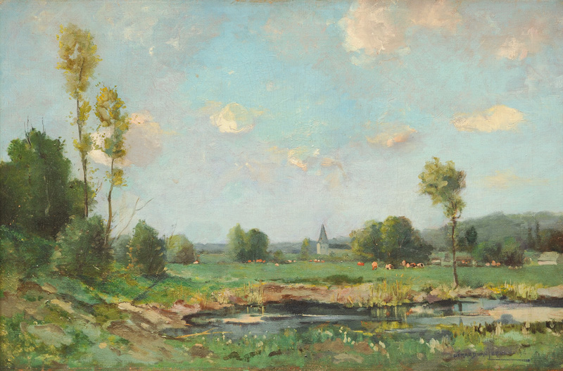 Summer Landscape with Pond