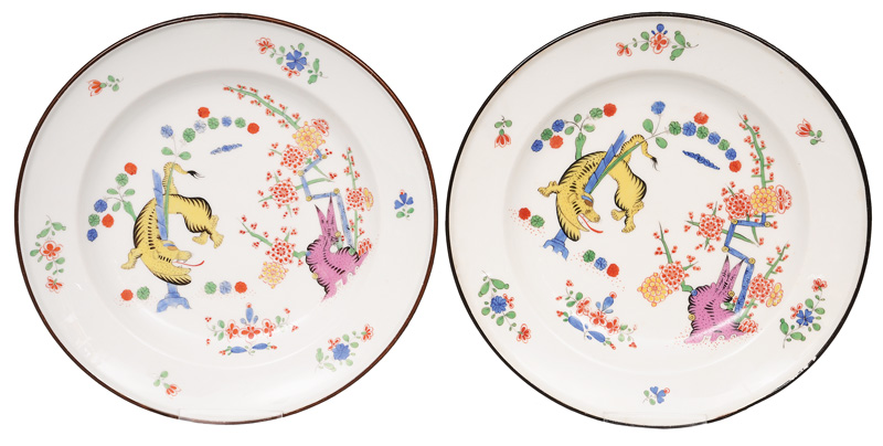 A pair of plates from Royal Saxon court