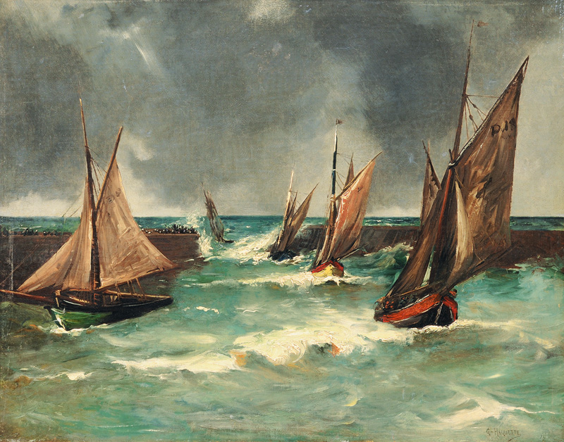 Georges Jean Marie Haquette - Fishing Boats returning Home Fishing Boats returning Home