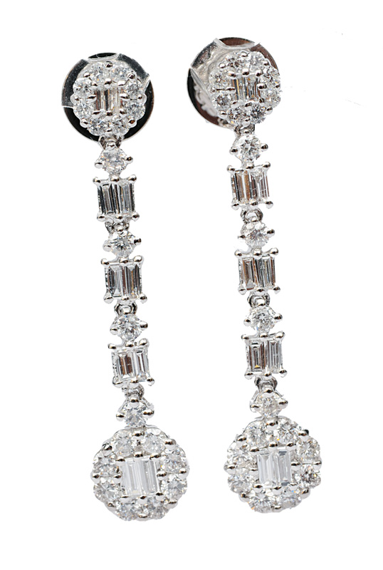 Paar Brillant-Diamant-Ohrhänger