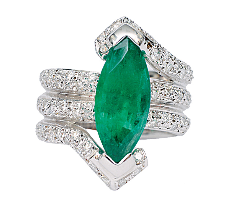 Feiner Smaragd-Brillant-Ring